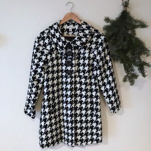 Coldwater Creek Black & White Houndstooth Coat - Classic Women's Jacket